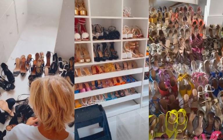 Lore Improta impressiona a web ao exibir closet para sapatos