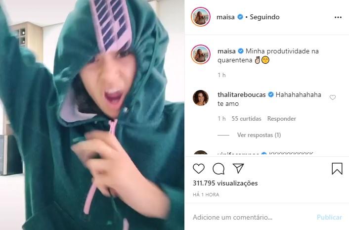 Maisa publica vídeo fazendo graça e arranca risadas dos fãs