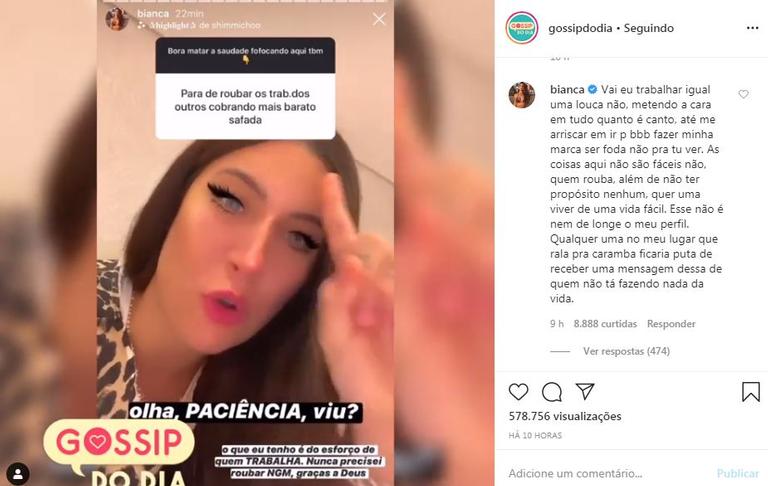 Bianca Andrade responde alfinetada sobre suposto roubo de parceria
