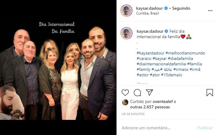 Kaysar Dadour faz homenagem no Dia Internacional da Família