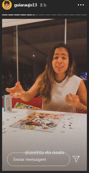 Anitta e Gui Araújo se divertem e trocam carinhos em vídeo