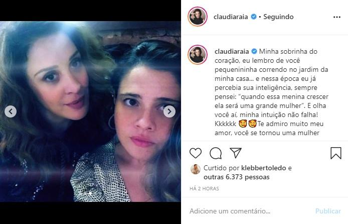 Claudia Raia deseja feliz aniversário para Juliana Mattoni