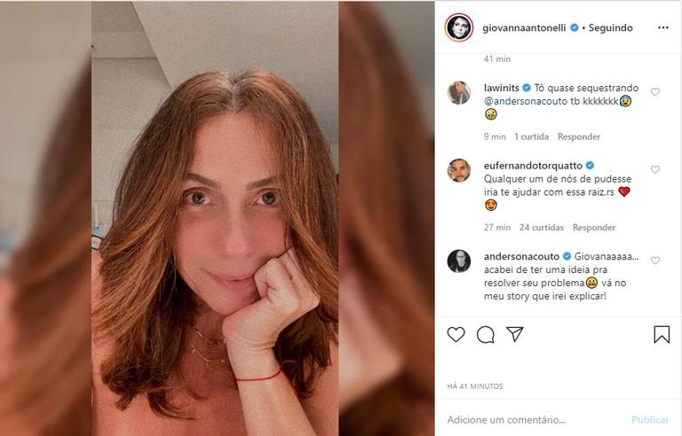 Giovanna Antonelli mostra raiz do cabelo
