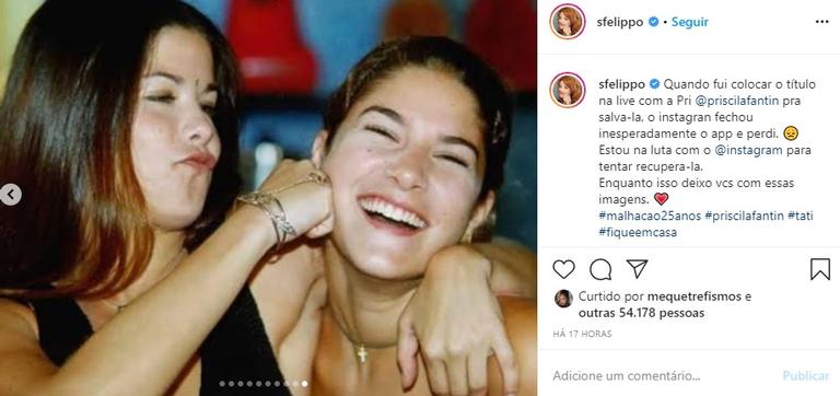 Samara Felippo relembra momentos com Priscila Fantin em Malhação