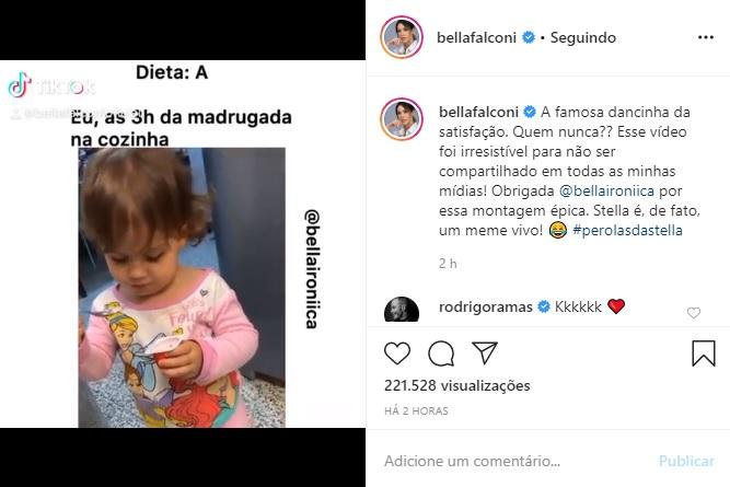 Bella Falconi publica vídeo engraçado da filha caçula
