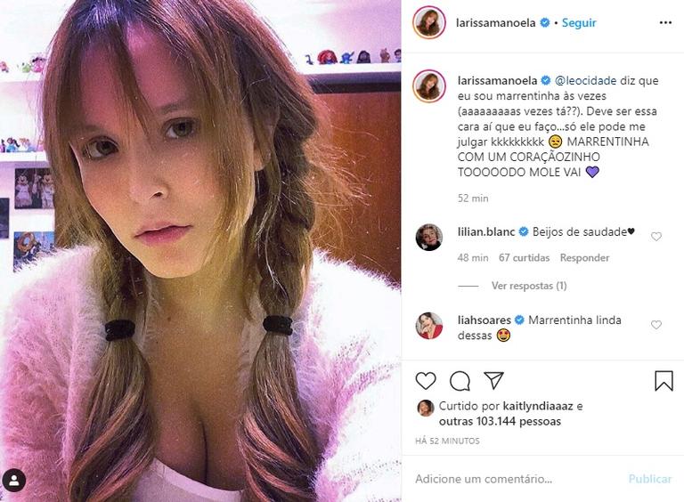 Larissa Manoela confessa que é marrenta