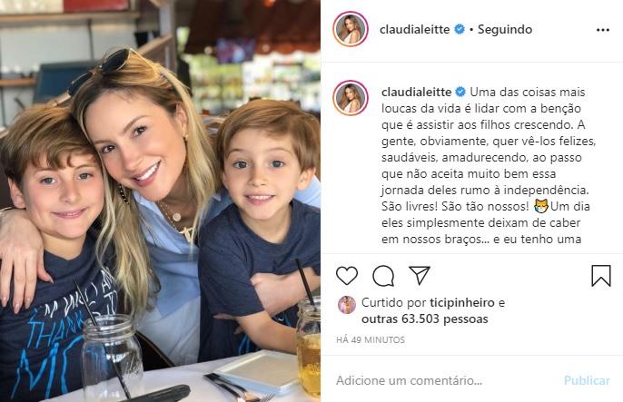 Claudia Leitte derrete a web em foto com filhos mais velhos
