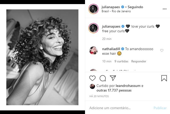 Juliana Paes arranca elogios em clique com cabelo natural