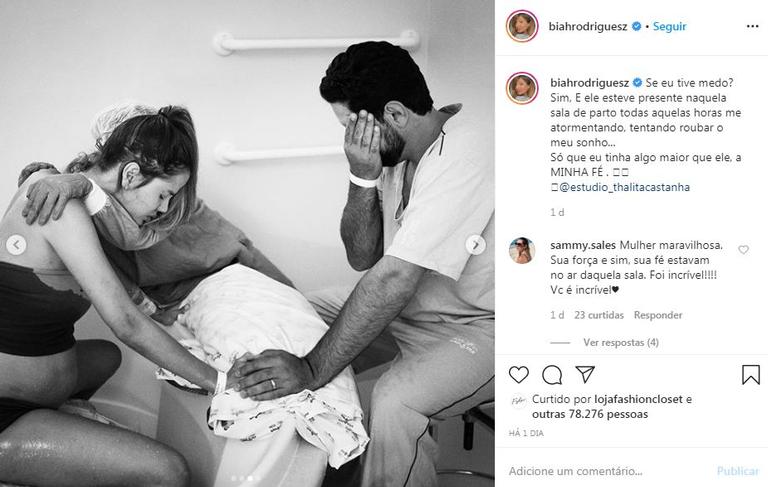 Biah Rodrigues compartilha cliques do parto de seu filho com Sorocaba
