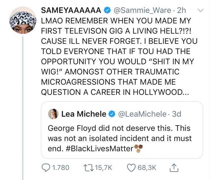 Samantha Ware acusa Lea Michele de racismo