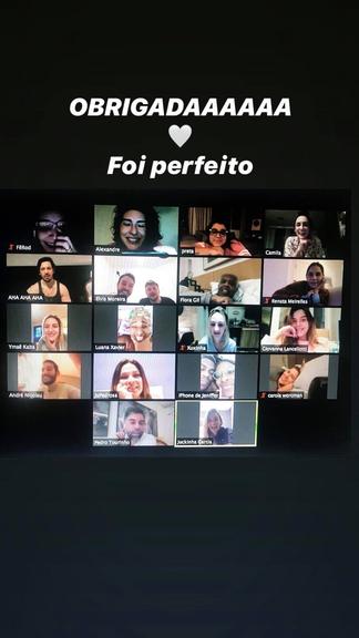 Fernanda Paes Leme recebe vídeo-chamada para seu aniversário