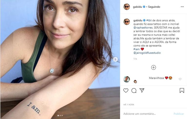 Gabriela Duarte tatuagem no braço