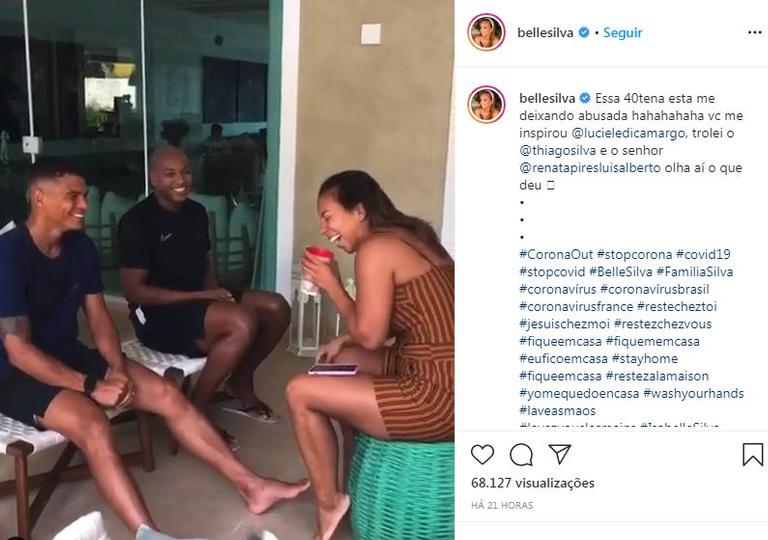 Belle Silva diverte a web ao trollar Thiago Silva