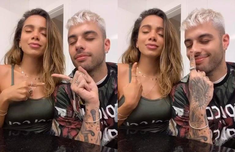 Anitta e Gui Araújo fazem desafio de casal e divertem a web