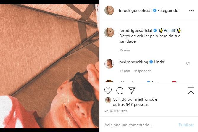 Fernanda Rodrigues fala sobre se afastar do celular