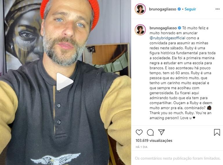 Bruno Gagliasso cede conta do Instagram para ativista negra