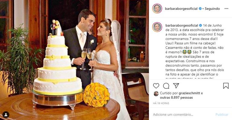Bárbara Borges celebra 7 anos de casada: ''Viva nosso amor''