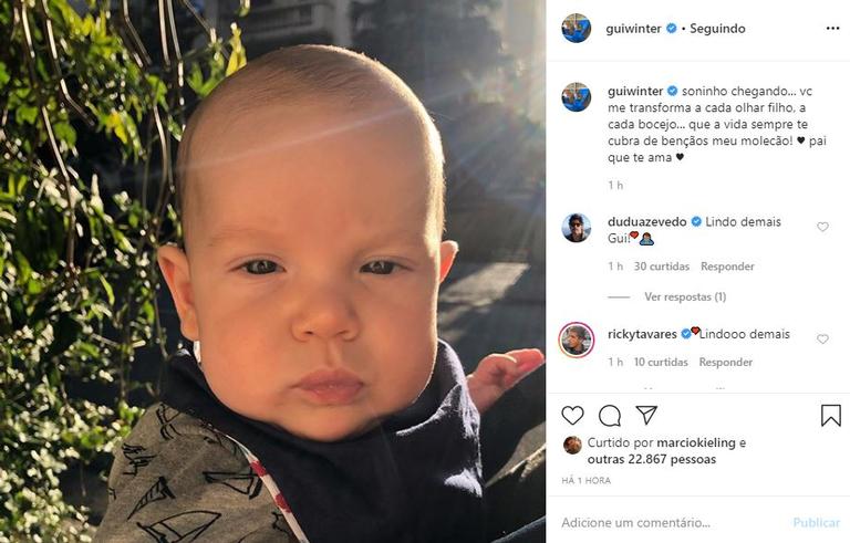 Guilherme Winter encanta seguidores com foto do filho