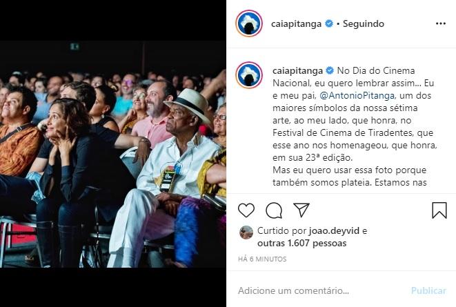 Camila Pitanga homenageia o Dia do Cinema Brasileiro