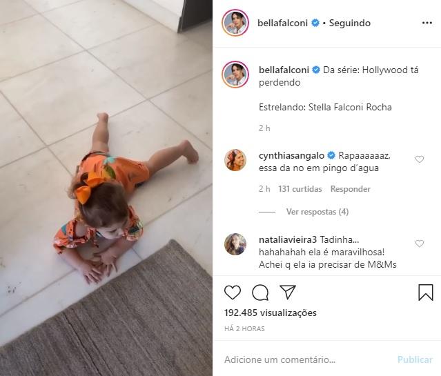 Bella Falconi derrete internautas com vídeo da filha caçula