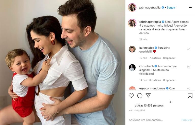  Sabrina Petraglia está grávida do segundo filho 