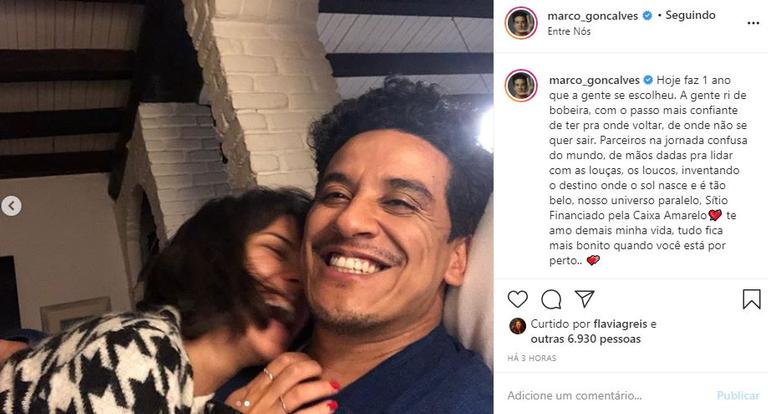 Marco Gonçalves comemora primeiro ano com Andréia Horta