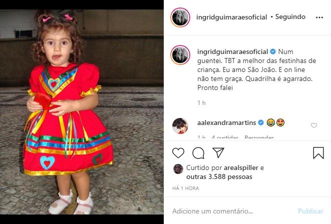 Ingrid Guimarães publica clique de infância em Festa Junina