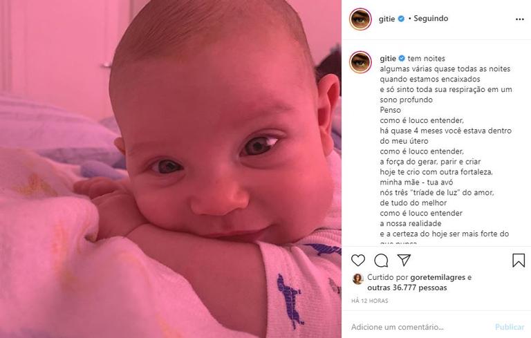 Giselle Itié posta foto do filho e reflete sobre o amor
