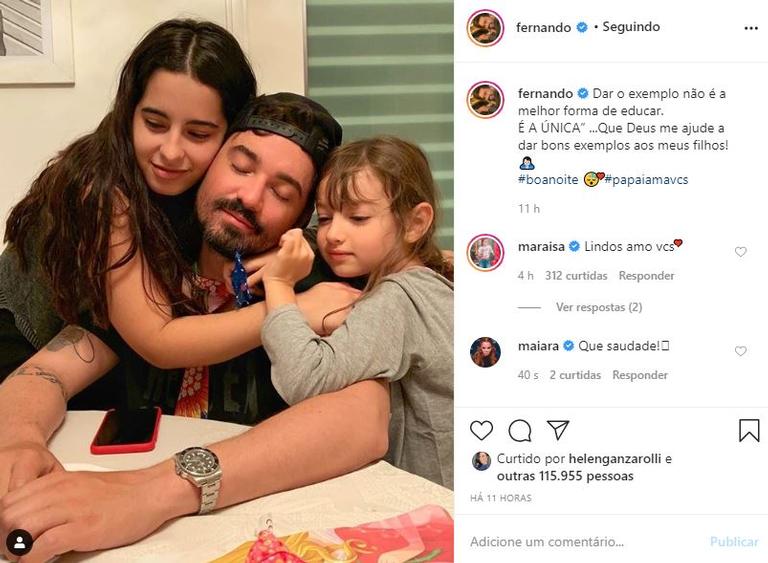 Sertanejo Fernando Zor encanta ao postar foto com as filhas