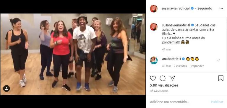 Susana Vieira revelou estar com saudades de praticar dança ao lado de suas amigas 