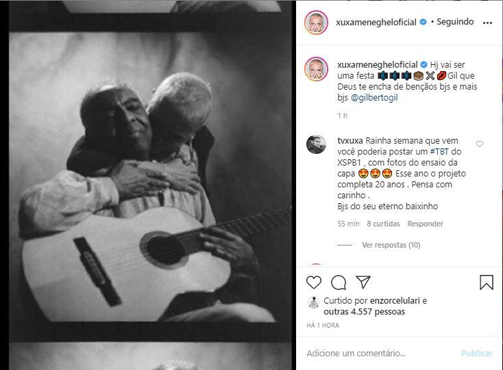 Xuxa celebra aniversário de Gilberto Gil com bela homenagem