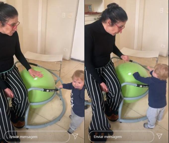 Luiza Possi registra o filho se divertindo com a avó