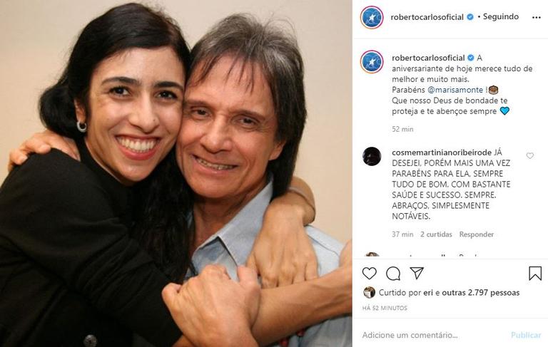 Roberto Carlos comemora aniversário de Marisa Monte