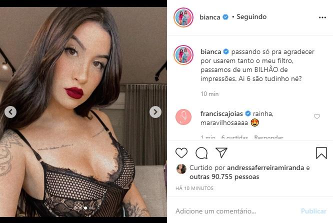 Bianca Andrade arranca elogios em sequência de fotos