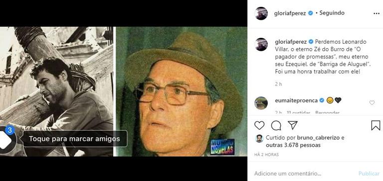 Gloria Perez lamenta morte do ator Leonardo Villar