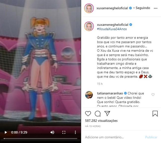 Xuxa comemora 34 anos de 'Xou da Xuxa' com post especial