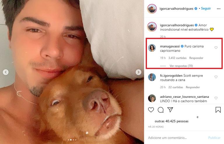 Manu Gavassi deixa comentário fofo em foto do ex-namorado