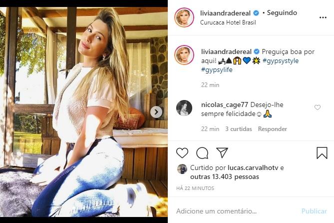Lívia Andrade arranca elogios com fotos na Serra Catarinense