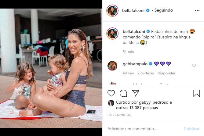 Bella Falconi e as filhas arrancam elogios na web em clique