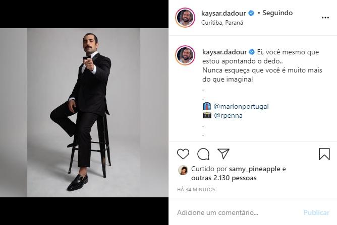 Kaysar Dadour arranca elogios com foto de terno