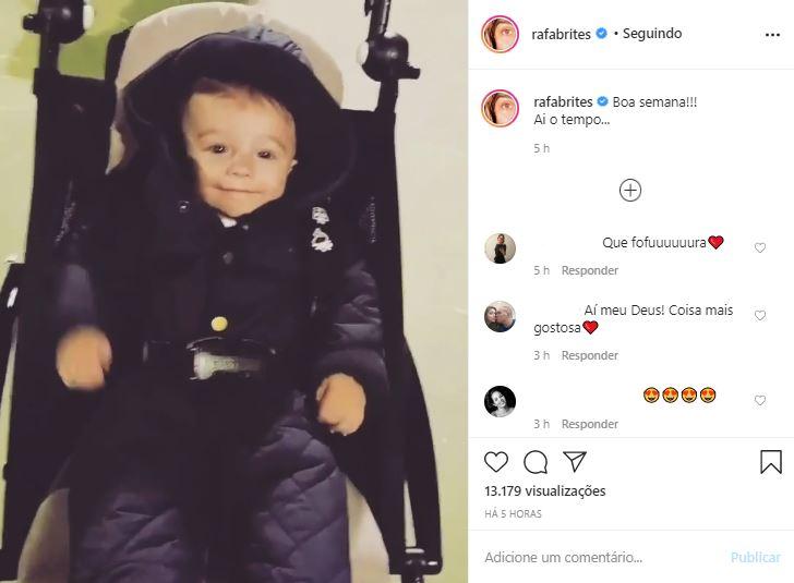 Rafa Brites relembra vídeo fofíssimo do filho, Rocco