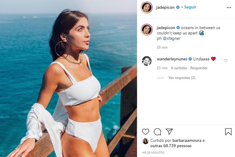 Jade Picon surge lindíssima em clique de biquíni