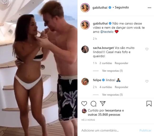 Gabi Luthai e Teo Teló dançam juntinhos em vídeo e encantam