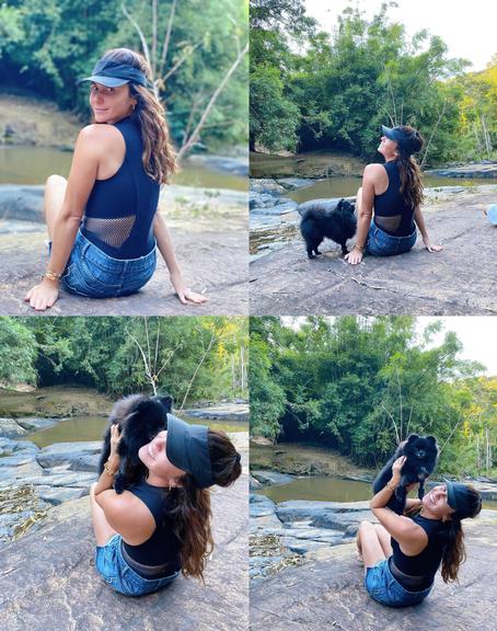Giovanna Antonelli faz passeio com seu cãozinho