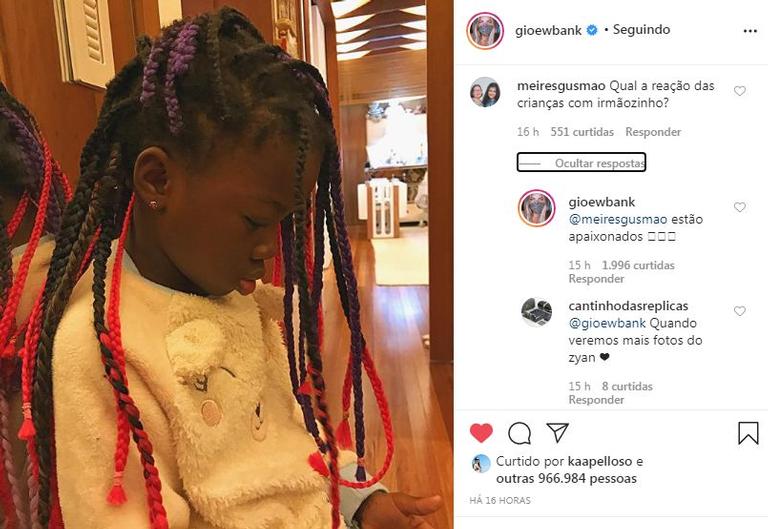 Giovanna Ewbank conta reação dos filhos com chegada de Zyan