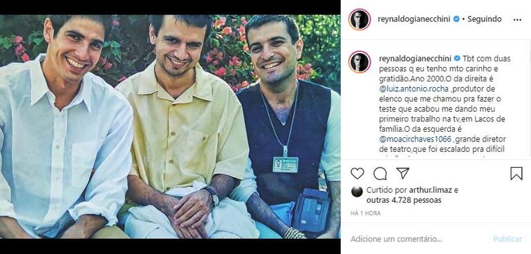 Reynaldo Gianecchini lembra clique com amigos que o ajudaram no começo da carreira 