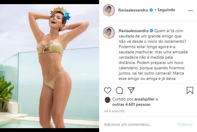Flávia Alessandra faz homenagem ao Dia do Amigo nas redes