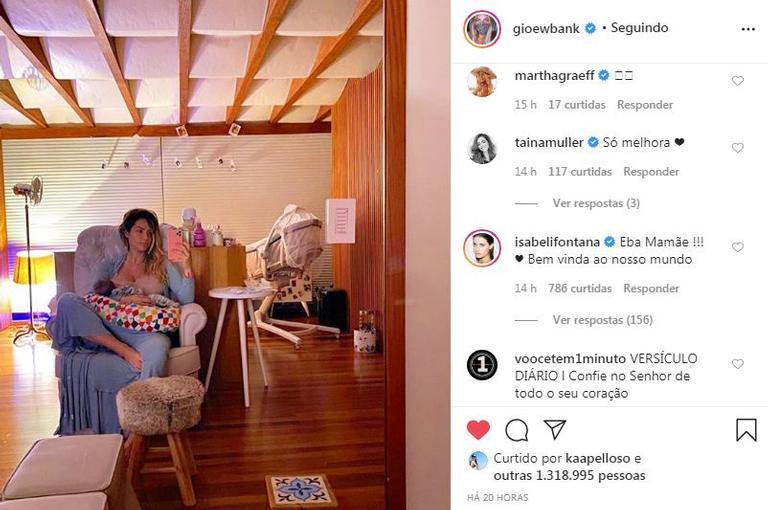 Isabeli Fontana comenta foto de Gio Ewbank e é criticada