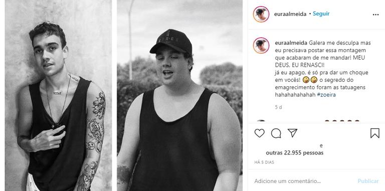 Filho de Solange Almeida exibe antes e depois de perder 75kg