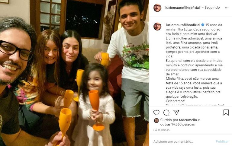 Lucio Mauro Filho faz declaração de aniversário para a filha